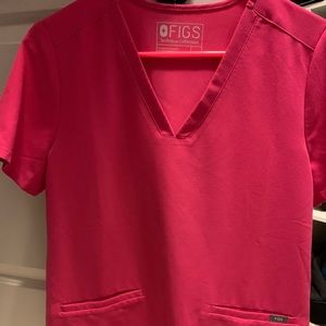 Hot Pink Figs Scrub Top